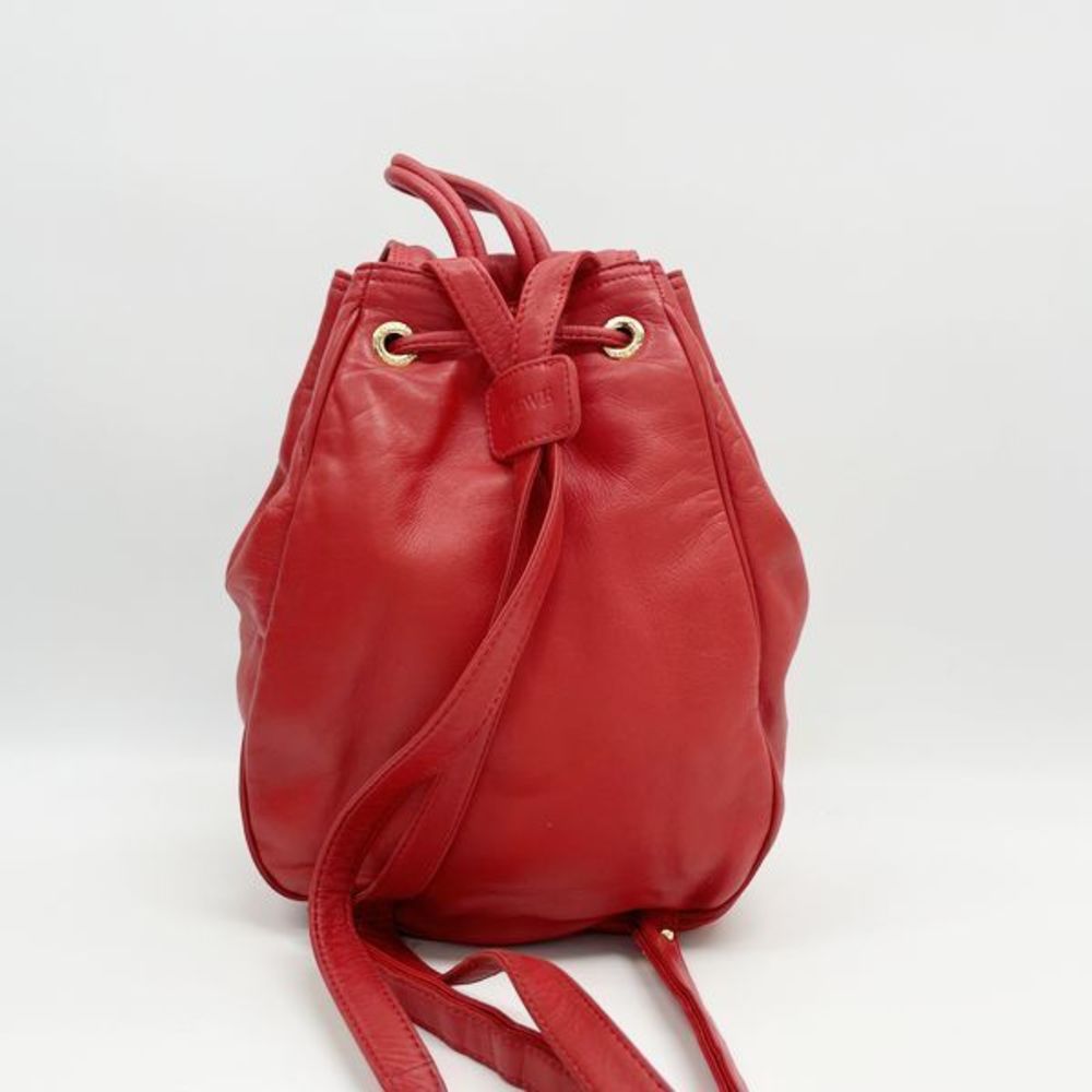 Loewe Anagram Drawstring Mini Nappa Backpack Red - image 2